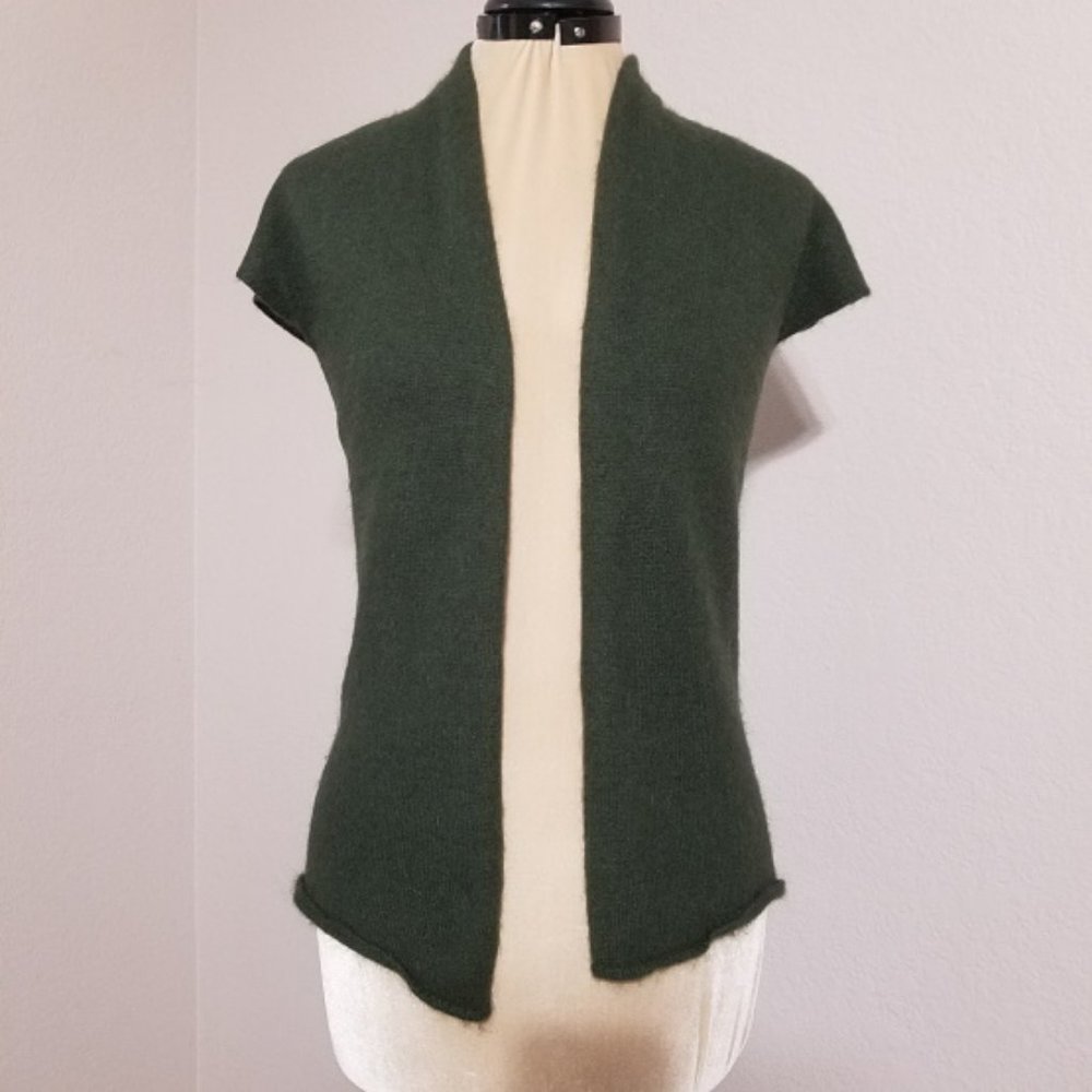 David Bitton Women Green Angora Vest Sweater, Size S/P